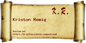 Kriston Remig névjegykártya